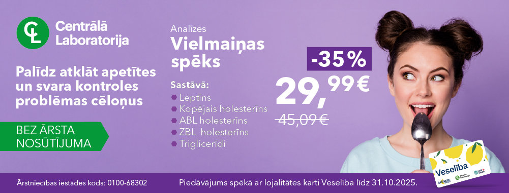 Centrālas laboratorijas oktobra piedāvājumi ar karti Veselība