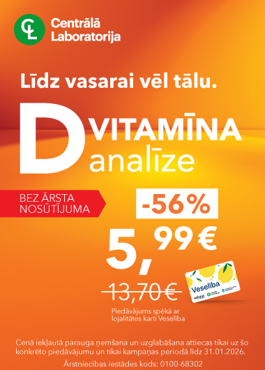 Centrālas laboratorijas piedāvājusm D vitamīnam