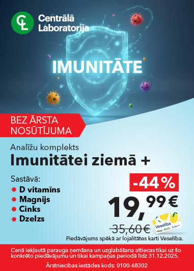 Centrālās laboratorijas novembra  īpašie piedāvājums ar karti Veselība
