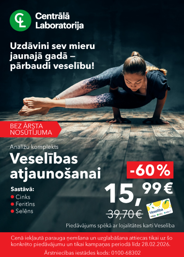 Centrālās laboratorijas janvāra  īpašie piedāvājums ar karti Veselība
