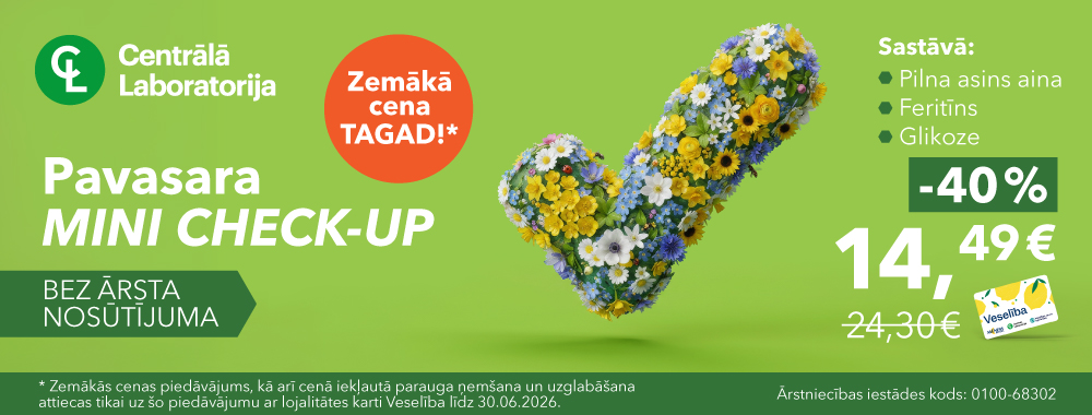 Pavasara mini check up no Centrālās laboratorijas