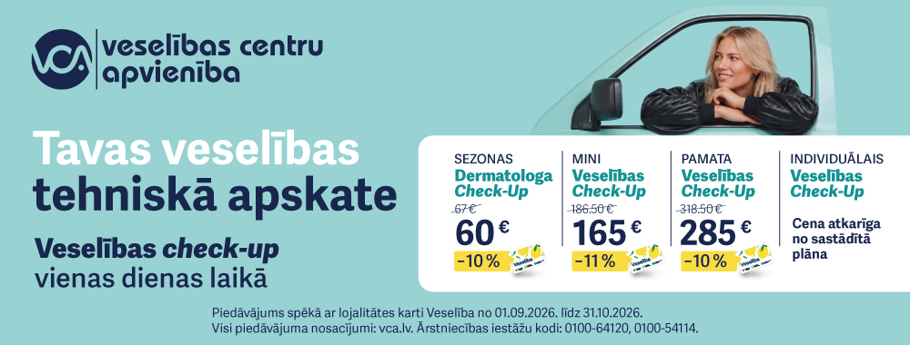 VCA Check-up komplekti par pao cenu Check-up
